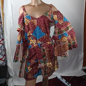 NWOT, AFRICAN PRINT JUMPER & ROMPER SIZE 22